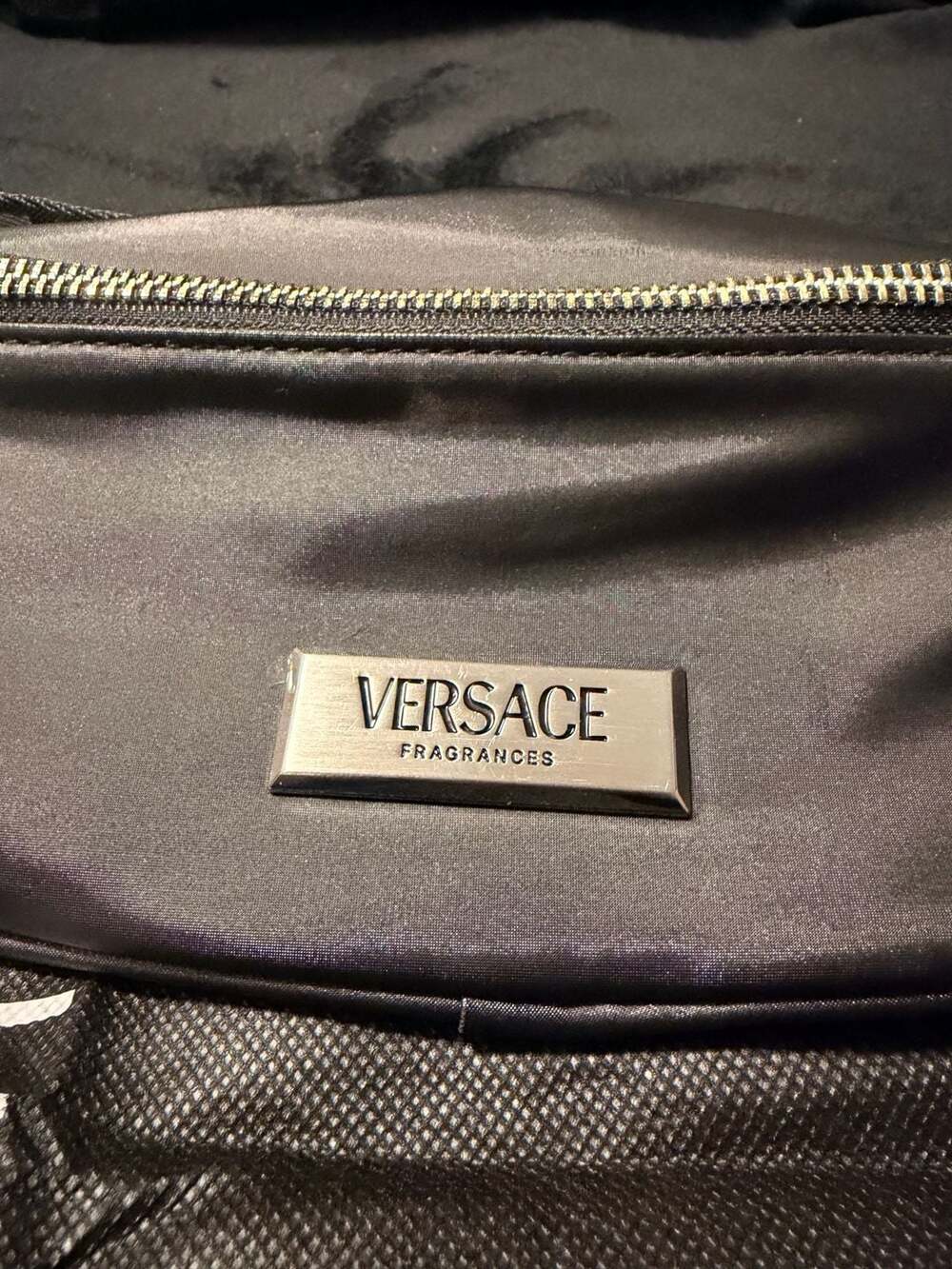 Versace Fragrances Black Nylon Belt Bag Fanny Pack with Greek Key Strap - Picture 4 of 6